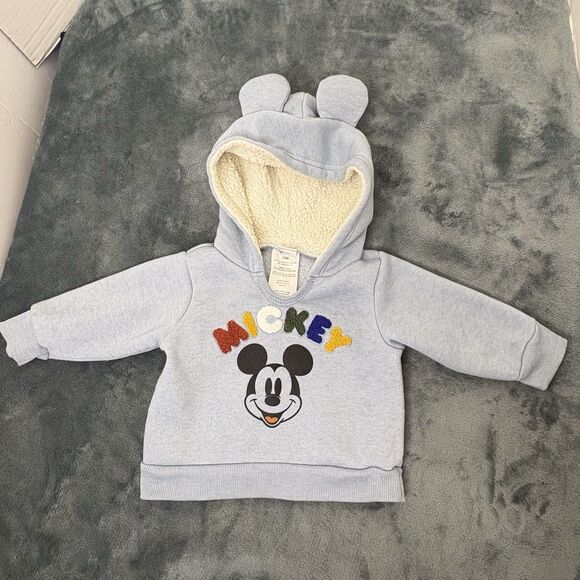 Other - Disney Baby Mickey Blue Fleece Hooded Sweatshirt Size 3-6 Month